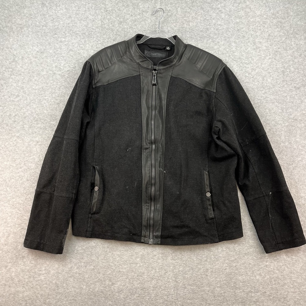 Harley-Davidson Jacket Men 2XL Compression Knit Leather Padded Biker Motorcycle